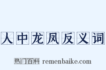 人中龙凤反义词是什么意思的图片